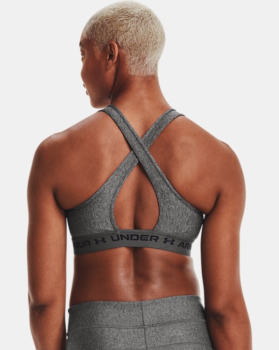 Armour® Mid – Soutien-gorge sport bruyère croisé dans le dos pour femme, Gray, pdpMainDesktop image number 5